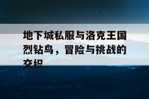 地下城私服与洛克王国烈钻鸟，冒险与挑战的交织