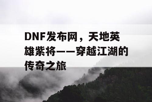 DNF发布网，天地英雄紫将——穿越江湖的传奇之旅