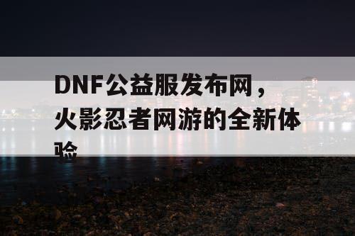 DNF公益服发布网，火影忍者网游的全新体验