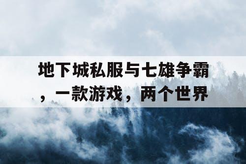 地下城私服与七雄争霸，一款游戏，两个世界