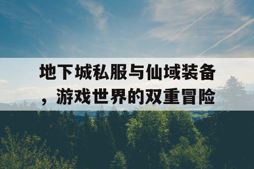 地下城私服与仙域装备，游戏世界的双重冒险